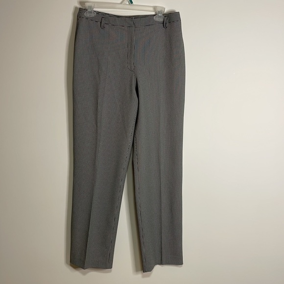 VTG 90s Career Business Pants Houndstooth Waist Trouser 10P Gray Contemporary - Picture 1 of 10